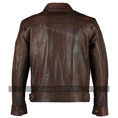 Mens Brown Fashion Leather Jacket -