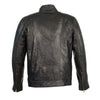 Mens Brown Leather Jacket with Front Zipper Closure -