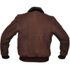 Men's Brown Nubuck Leather Fur Bomber Pilot Jacket -