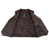Mens Buttoned Classic Brown Soft Leather Waistcoat Vest -
