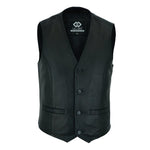 Mens Buttoned Tan Leather Waistcoat Vest -