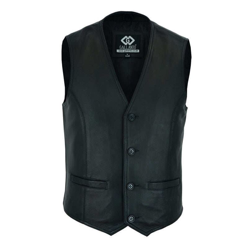 Mens Buttoned Tan or Black Soft Leather Waistcoat Vest – Vintage Leather