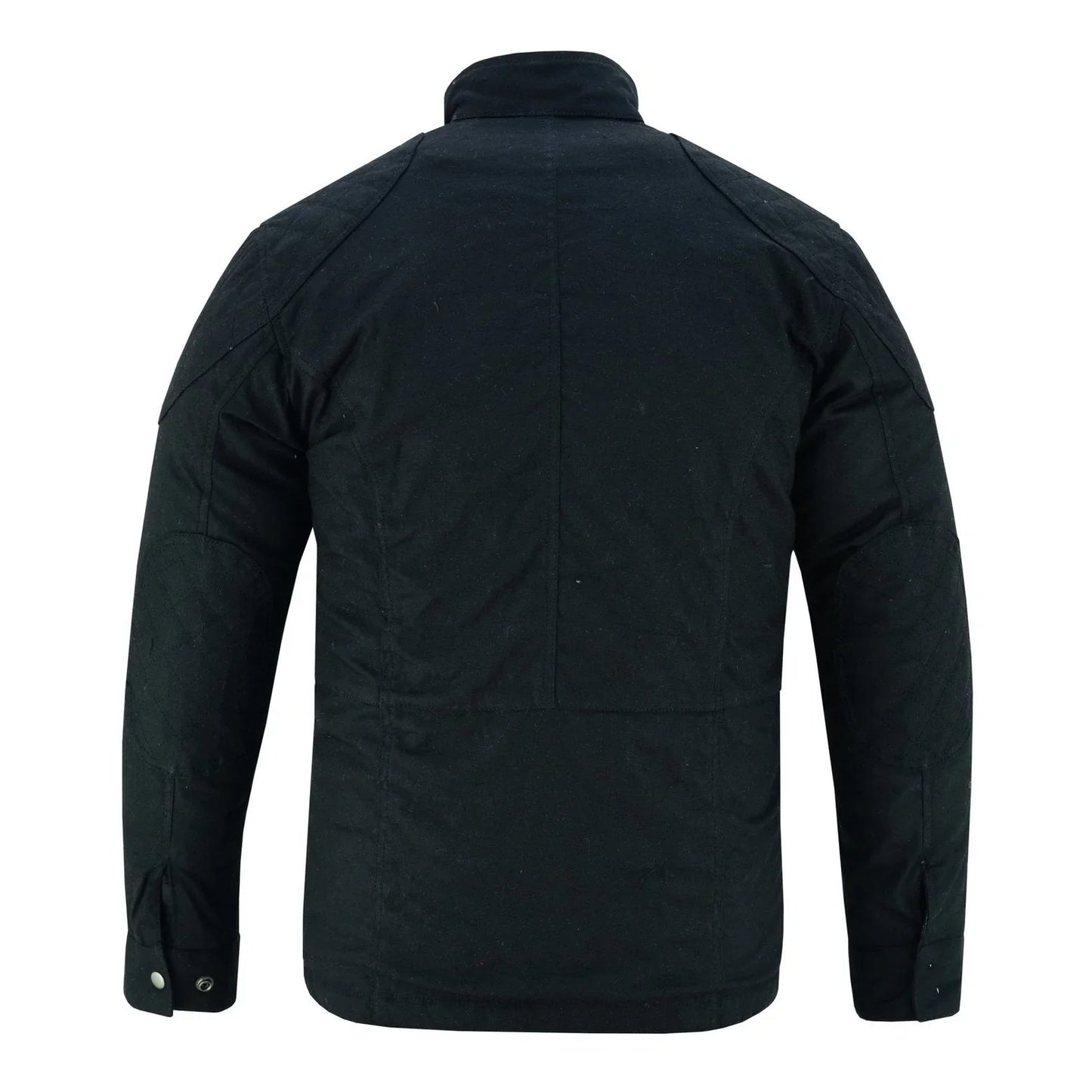 men's classic black waxed cotton motorcycle jacket textile biker armoured vintag -