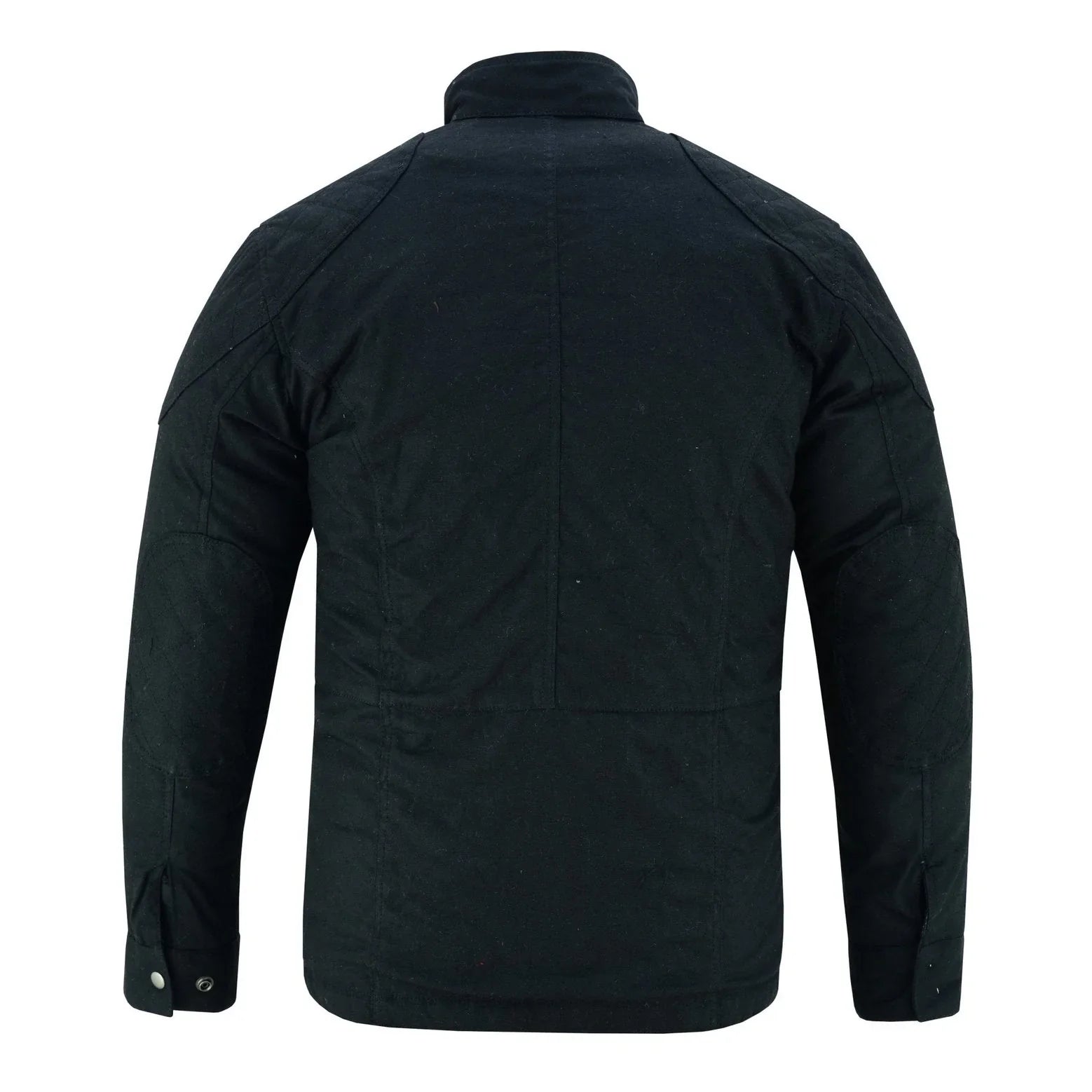 Men's Classic Black Waxed Cotton Motorcycle Jacket Textile Biker Armoured vintag -