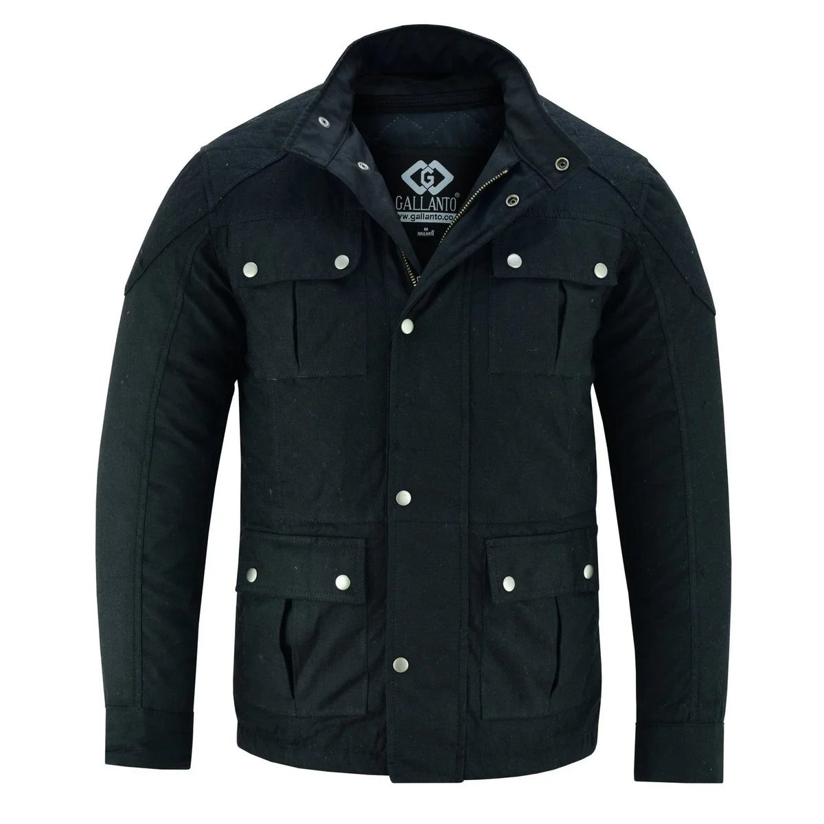Men's Classic Black Waxed Cotton Motorcycle Jacket Textile Biker Armoured vintag -