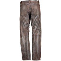 Men's Classic Brown Leather Biker Trousers -