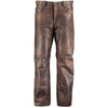 Men's Classic Brown Leather Biker Trousers -