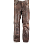 Men's Classic Brown Leather Biker Trousers -