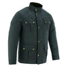 Men's Classic Green Waxed Cotton Motorcycle Jacket Textile Biker Armoured vintag -