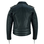 Men's Cool Rider Black Vented Premium Leather Motorcycle Jacket -