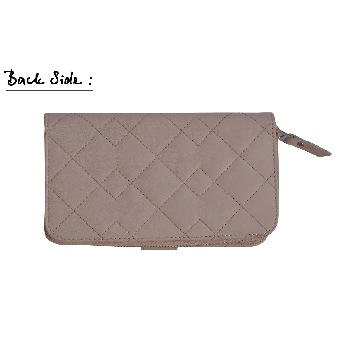 men's cream zip round quilted leather purse -