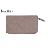 Men's Cream Zip Round Quilted Leather Purse -