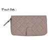 Men's Cream Zip Round Quilted Leather Purse -