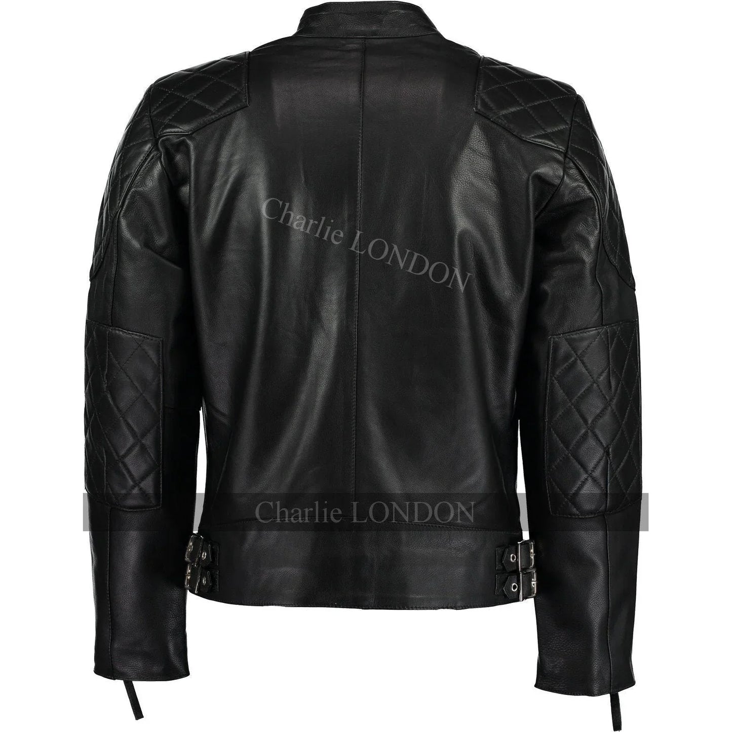mens david beckham black stannard leather jackets -