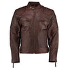 Mens David Beckham Stannard Vintage Brown Leather Jacket -