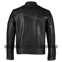 Mens Daytona Black Classic Style Leather Jacket -