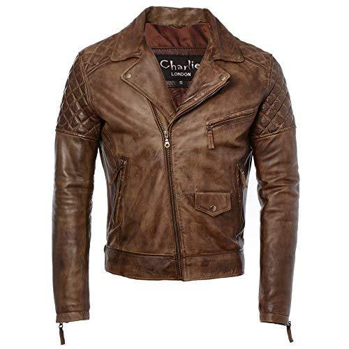 mens diamond biker style leather biker jacket : soltau -