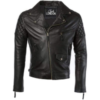 Mens Diamond Red Biker Leather Biker Jacket : Soltau -