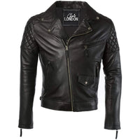 Mens Diamond Red Biker Leather Biker Jacket : Soltau -