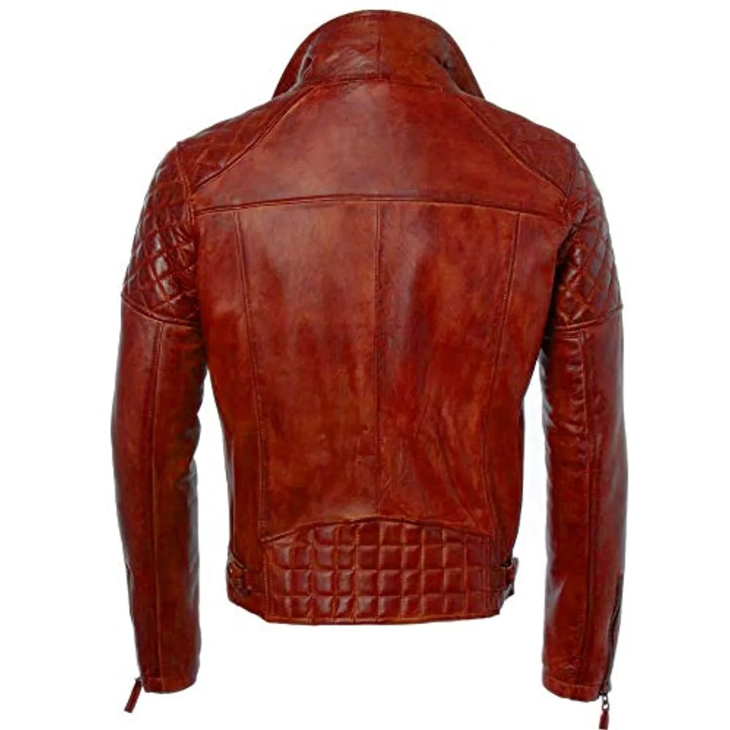 mens diamond red biker leather biker jacket : soltau -