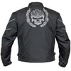 Mens Flaming Skull Armored Black Textile Motorcycle Biker Jackets Double Lining -