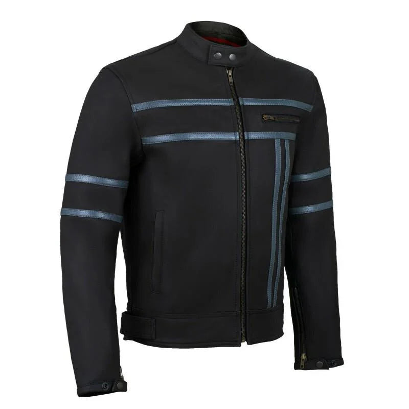 men's genuine leather jacket biker motorcycle classic leather jackets outerwear -