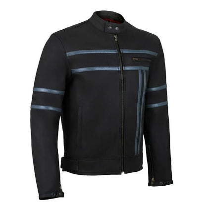 Men's Genuine Leather Jacket Biker Motorcycle Classic Leather Jackets Outerwear -