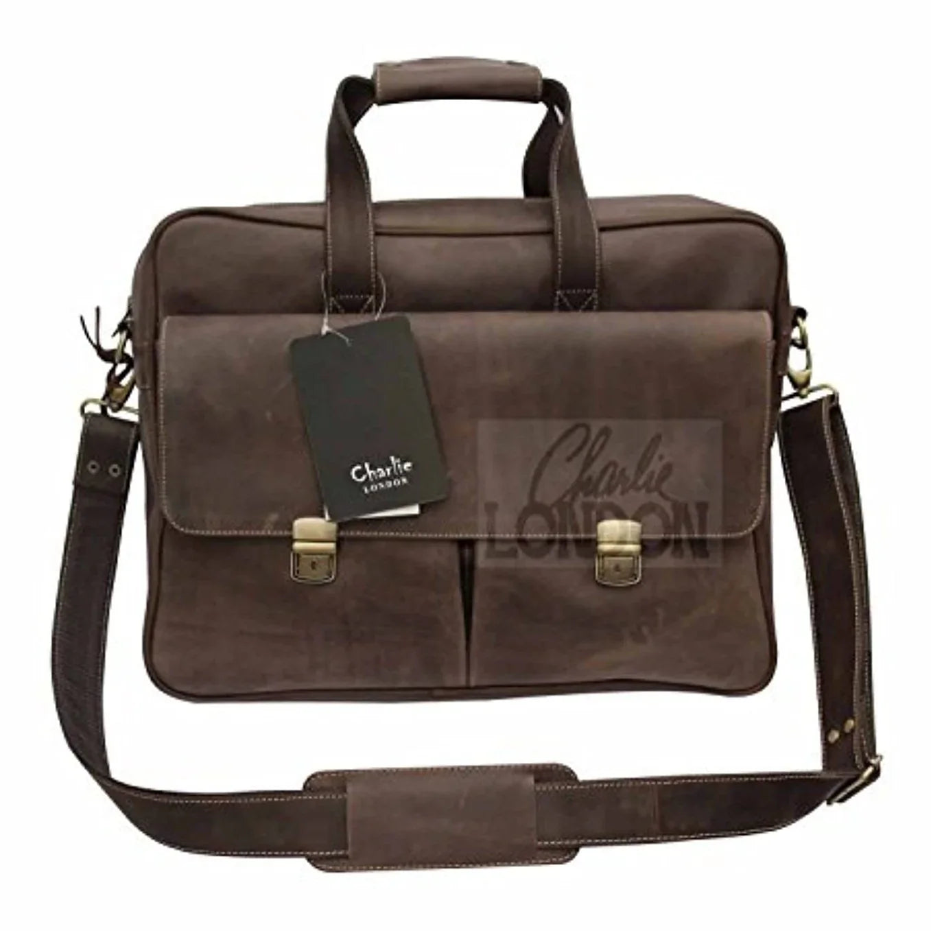 mens genuine vintage leather laptop briefcase satchel shoulder messenger bags -
