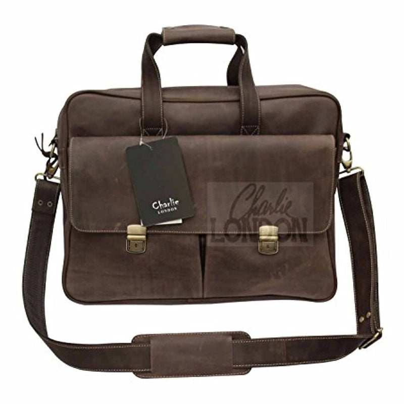 Mens Genuine Vintage Leather Laptop Briefcase Satchel Shoulder Messeng