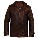 Men's Heist Antique Vintage Brown Leather Jacket -