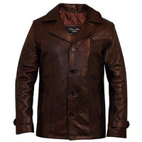 Men's Heist Antique Vintage Brown Leather Jacket -