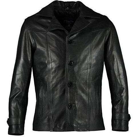 men's heist antique vintage brown leather jacket -