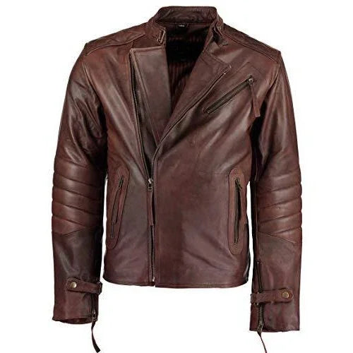 mens kendal vintage brown david beckham leather jacket -