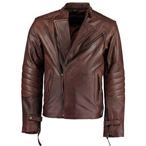Mens Kendal Vintage Brown David Beckham Leather Jacket -