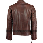 Mens Kendal Vintage Brown David Beckham Leather Jacket -