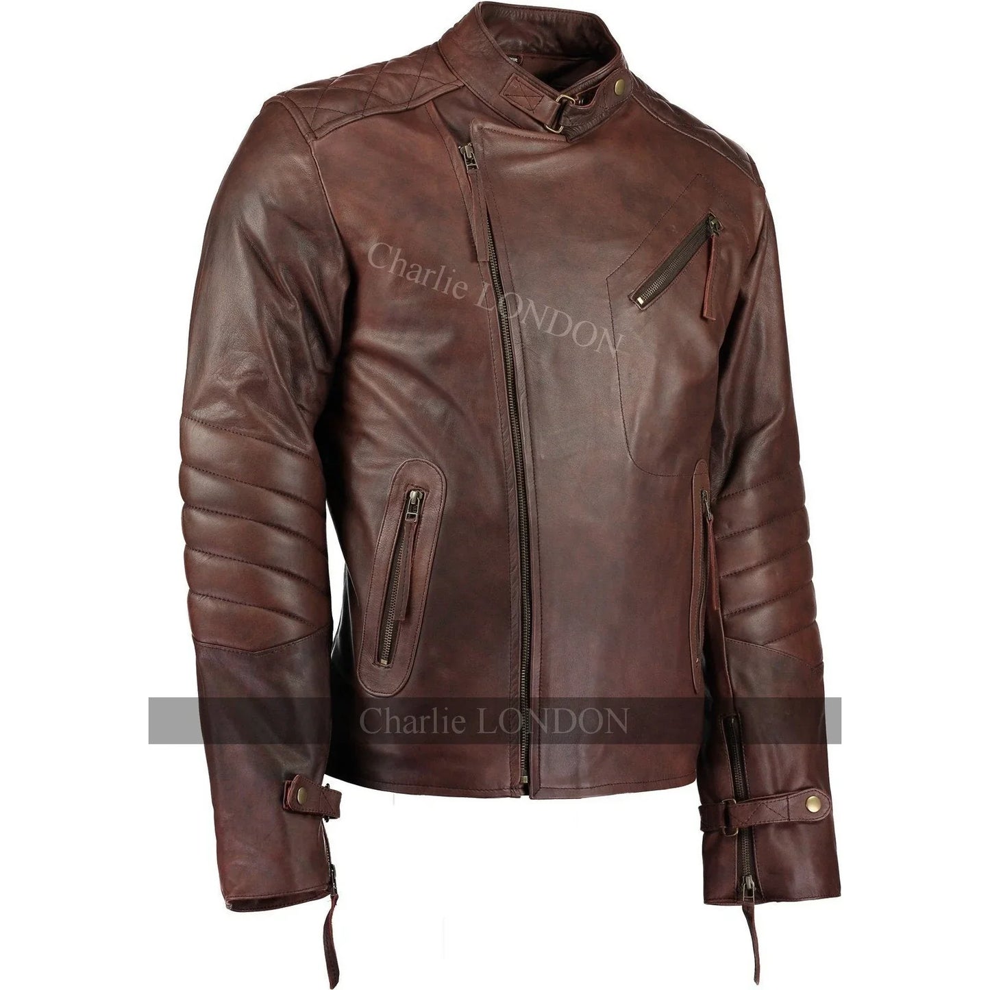 mens kendal vintage brown david beckham leather jacket -