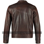 Mens Looper Vintage Brown Joseph Gordon-Levitt Leather Jacket -