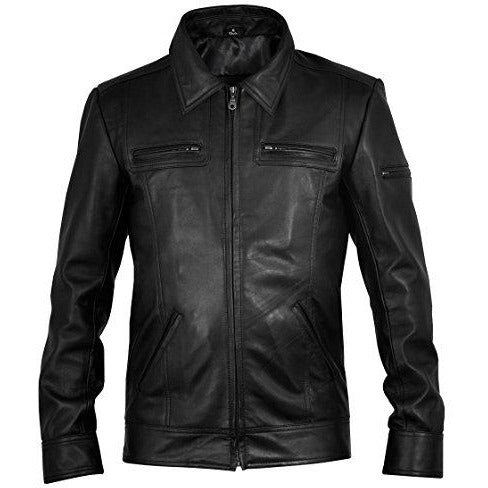 Men's Lynch Black Leather Jacket -