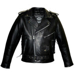 Mens Marlon Brando Black Biker Motorcycle Armoured Jacket Terminator Style -