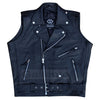 Mens Marlon Brando Style Leather Biker Gilet Vest Waistcoat Sleeveless Club -