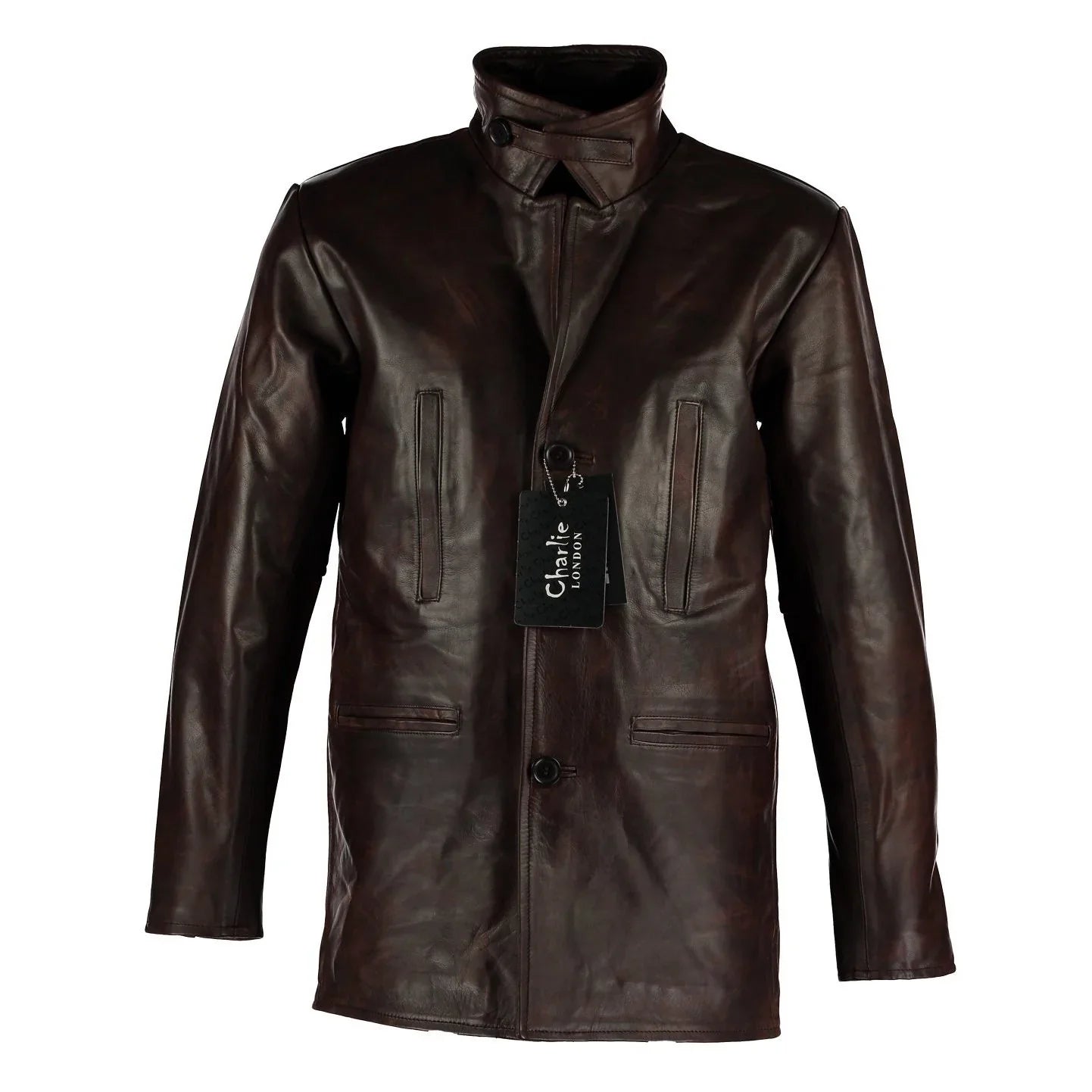 men's max payne vintage brown leather jacket coat -