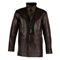 Men's Max Payne Vintage Brown Leather Jacket Coat -