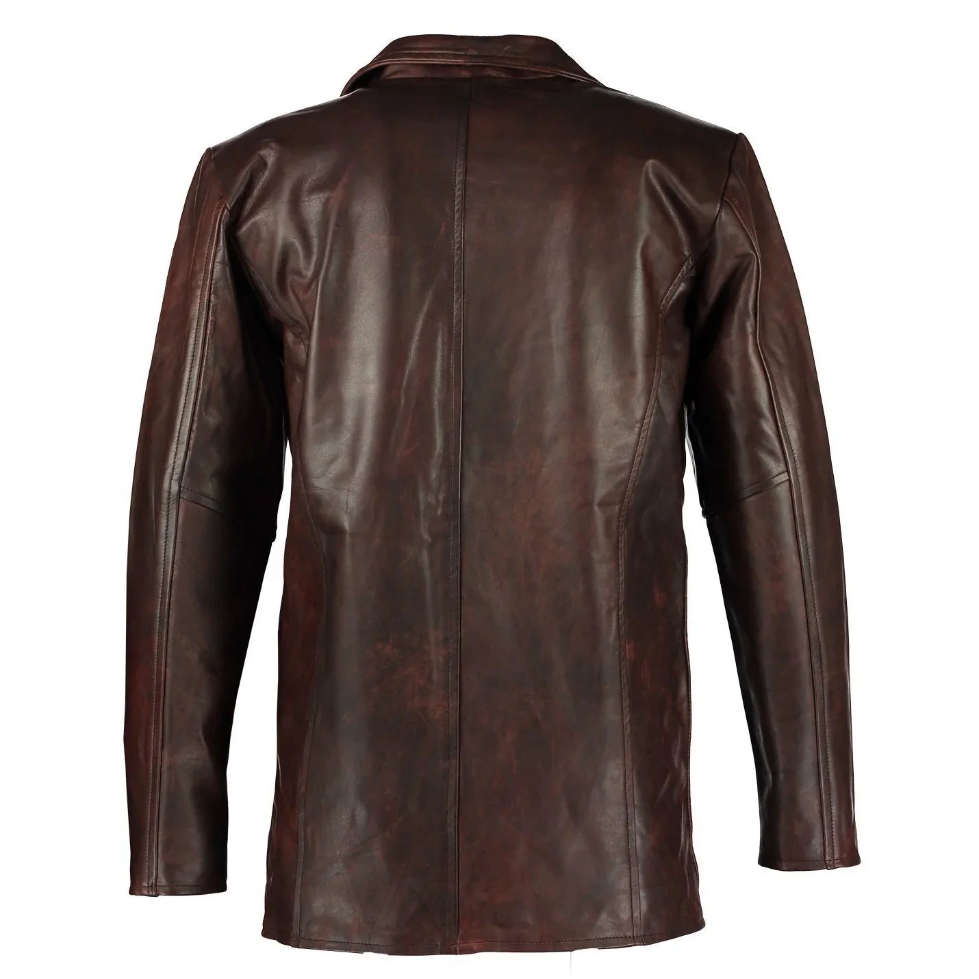 men's max payne vintage brown leather jacket coat -