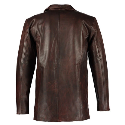 Men's Max Payne Vintage Brown Leather Jacket Coat -