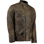 Mens Olive Green Benjamin Button Biker Vintage Leather Jacket -