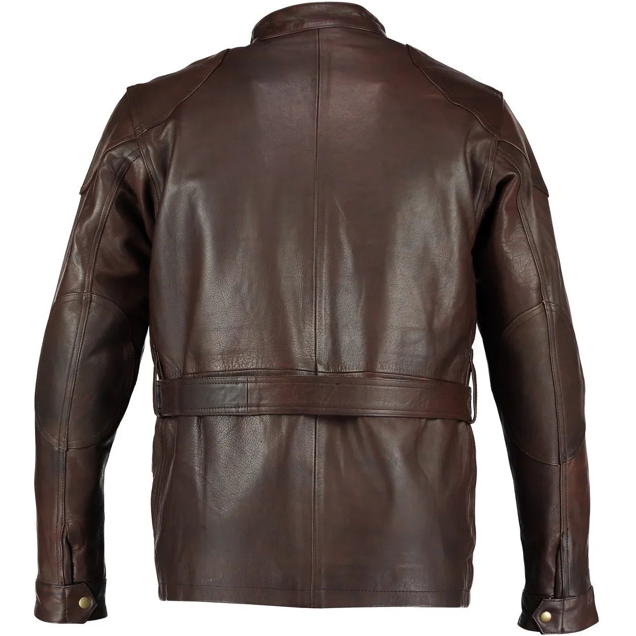 men's premium brown benjamin button long leather jacket -