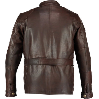 Men's Premium Brown Benjamin Button Long Leather Jacket -