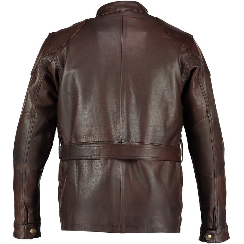 Men's Premium Brown Benjamin Button Long Leather Jacket -
