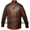 Men's Premium Brown Benjamin Button Long Leather Jacket -