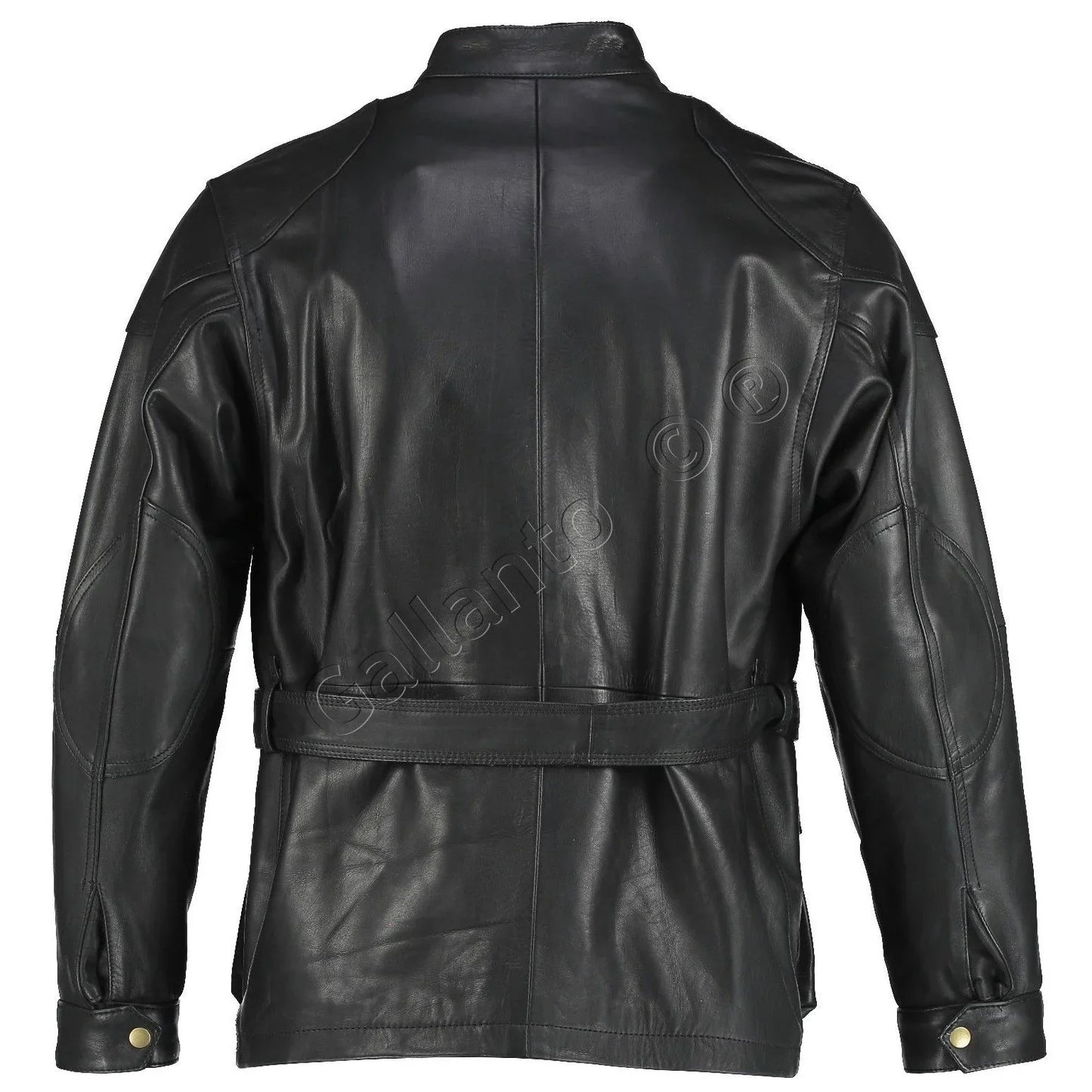 men's premium brown benjamin button long leather jacket -